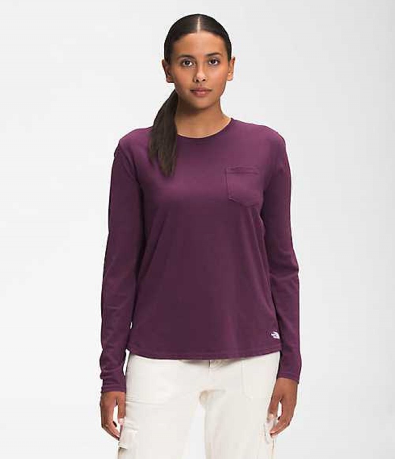 Camiseta The North Face Woodmont Mujer Burdeos | 3529187-SL