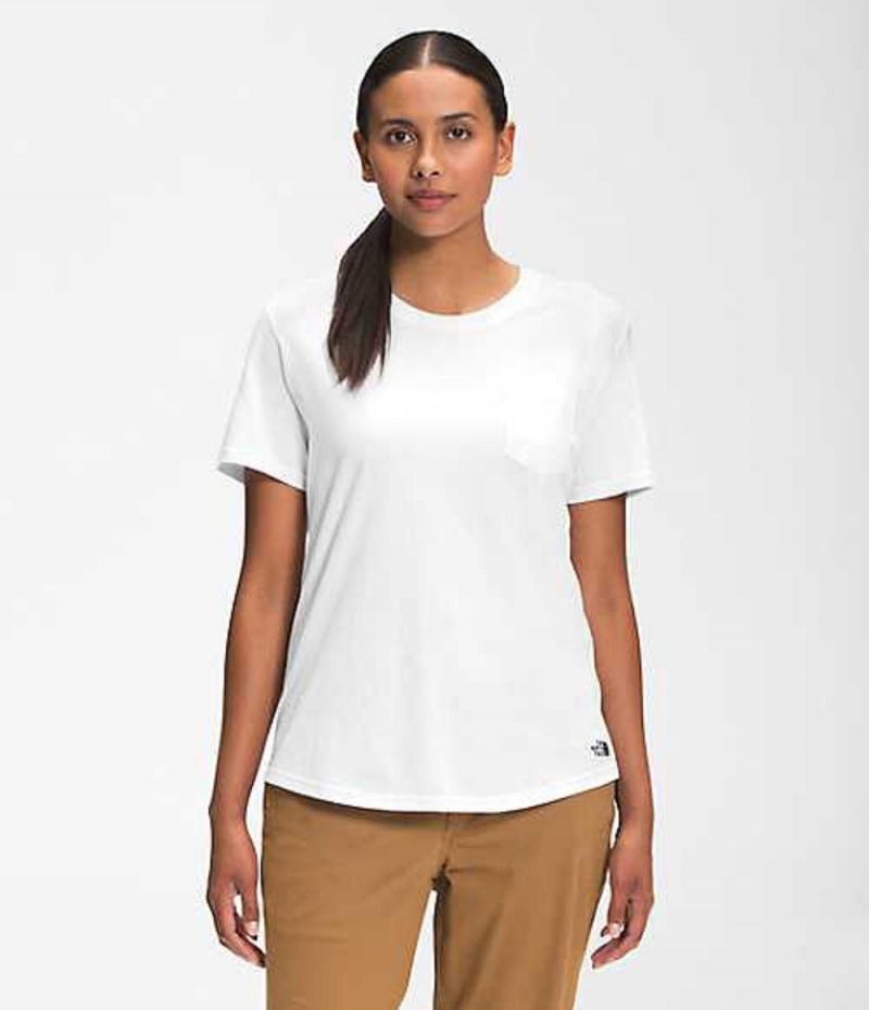 Camiseta The North Face Woodmont Mujer Blancas | 5618024-ZB