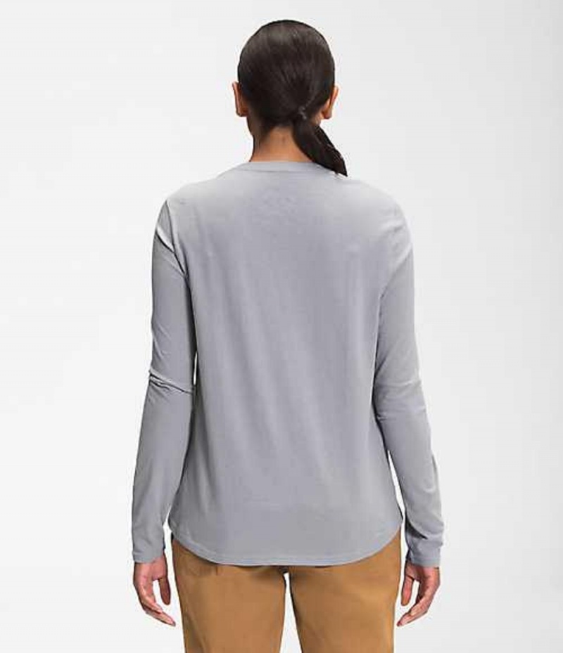 Camiseta The North Face Woodmont Mujer Gris | 2697043-JE