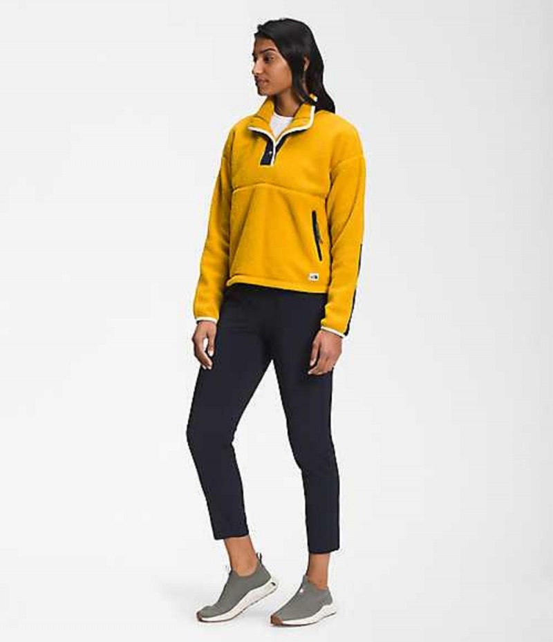 Fleece Jackets The North Face Cragmont Mujer Amarillo Azul Marino | 6087432-SA