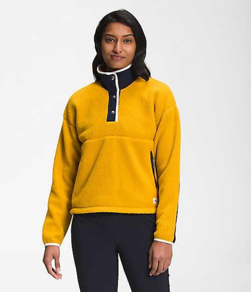 Fleece Jackets The North Face Cragmont Mujer Amarillo Azul Marino | 6087432-SA