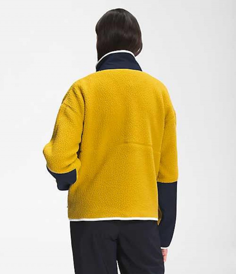 Fleece Jackets The North Face Cragmont Mujer Amarillo Azul Marino | 2149705-PW