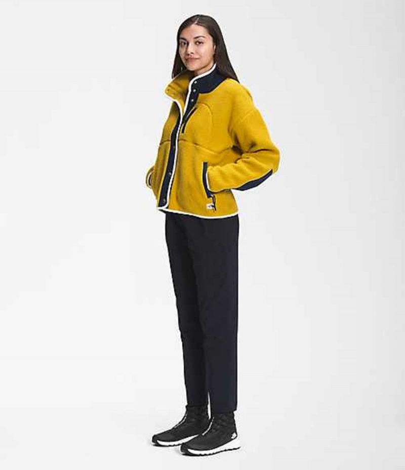 Fleece Jackets The North Face Cragmont Mujer Amarillo Azul Marino | 2149705-PW