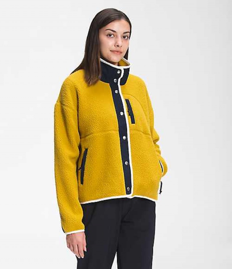 Fleece Jackets The North Face Cragmont Mujer Amarillo Azul Marino | 2149705-PW