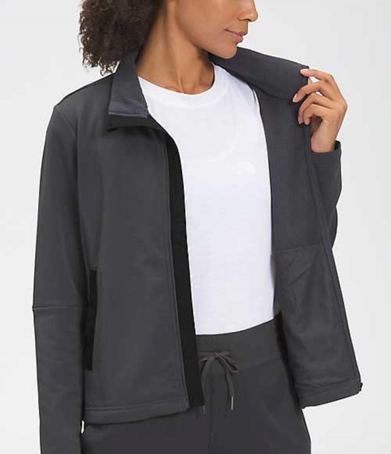 Fleece Jackets The North Face Wayroute Mujer Gris Negras | 0197542-VA