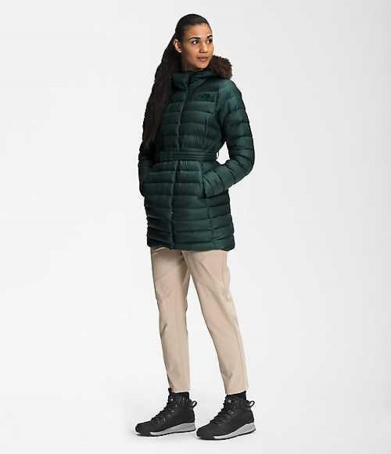 Parka The North Face Transverse Belted Mujer Verde Oscuro | 3590742-OZ