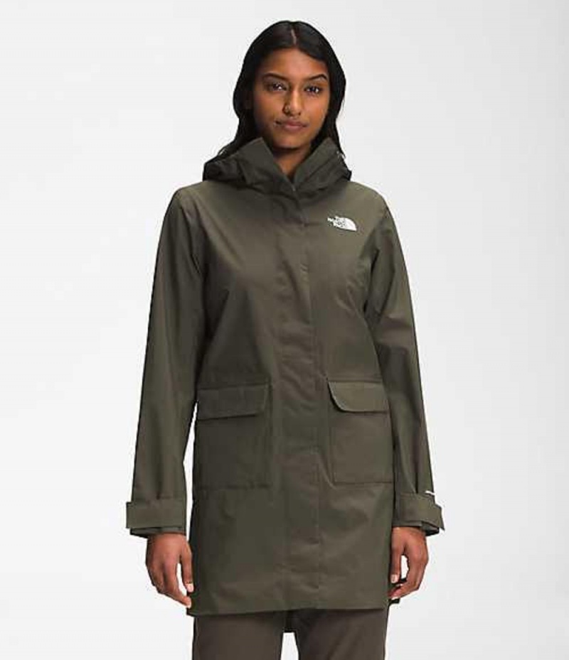 Rain Jackets The North Face City Breeze Rain Mujer Gris Marrones Verde | 3891276-OY