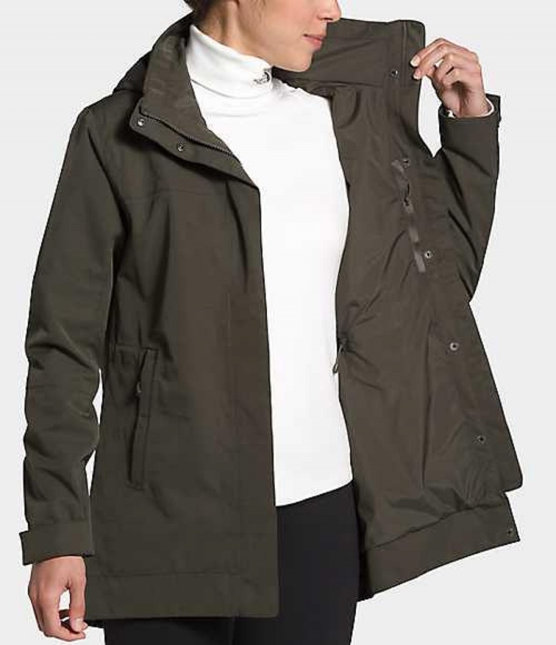 Rain Jackets The North Face Westoak City Trench Mujer Gris Marrones | 2713049-SN