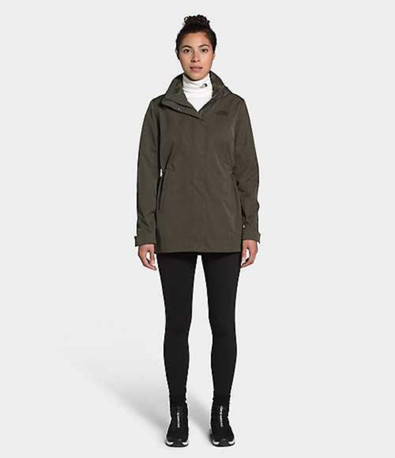 Rain Jackets The North Face Westoak City Trench Mujer Gris Marrones | 2713049-SN