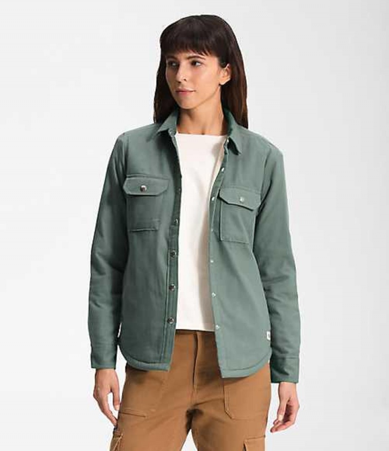 Shirts The North Face Campshire Mujer Verde | 7091284-JO