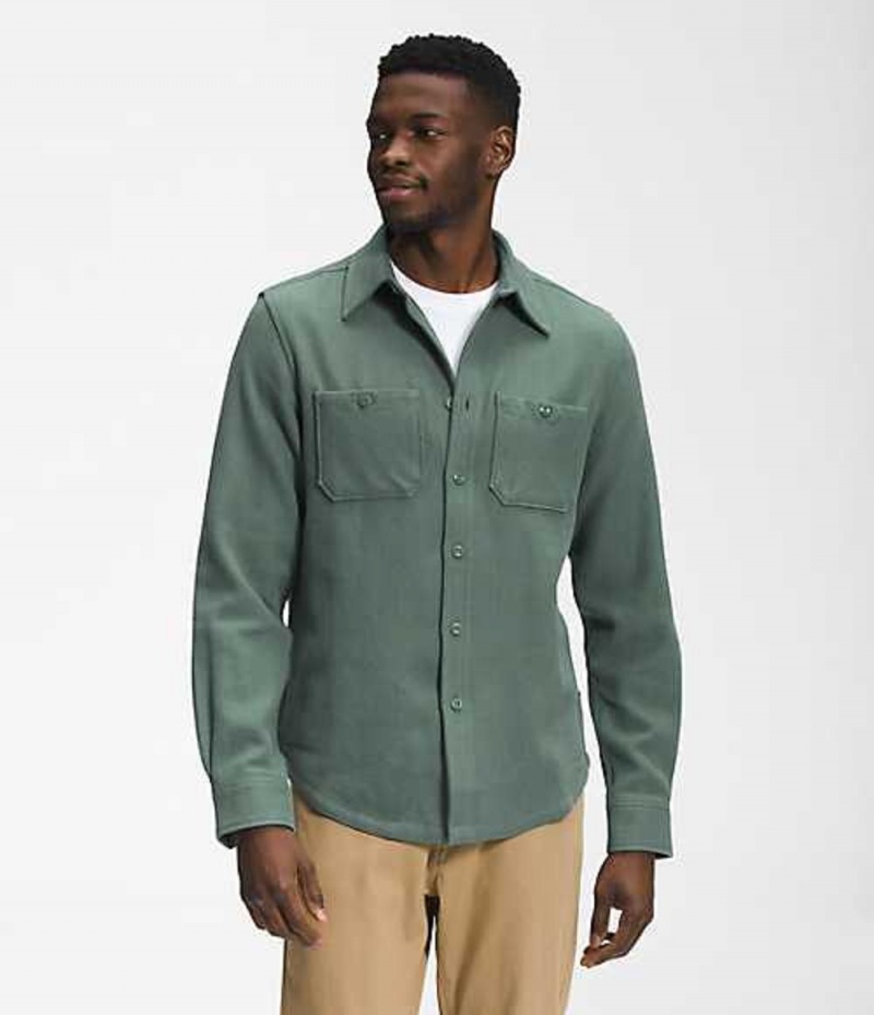 Shirts The North Face Valley Twill Flannel Hombre Verde | 8592174-YH