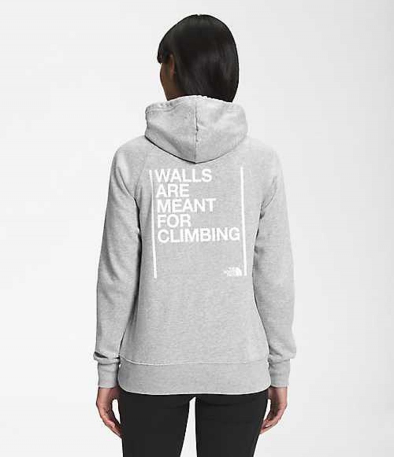 Sudadera con Capucha The North Face Walls Mujer Gris Claro | 0175896-WC